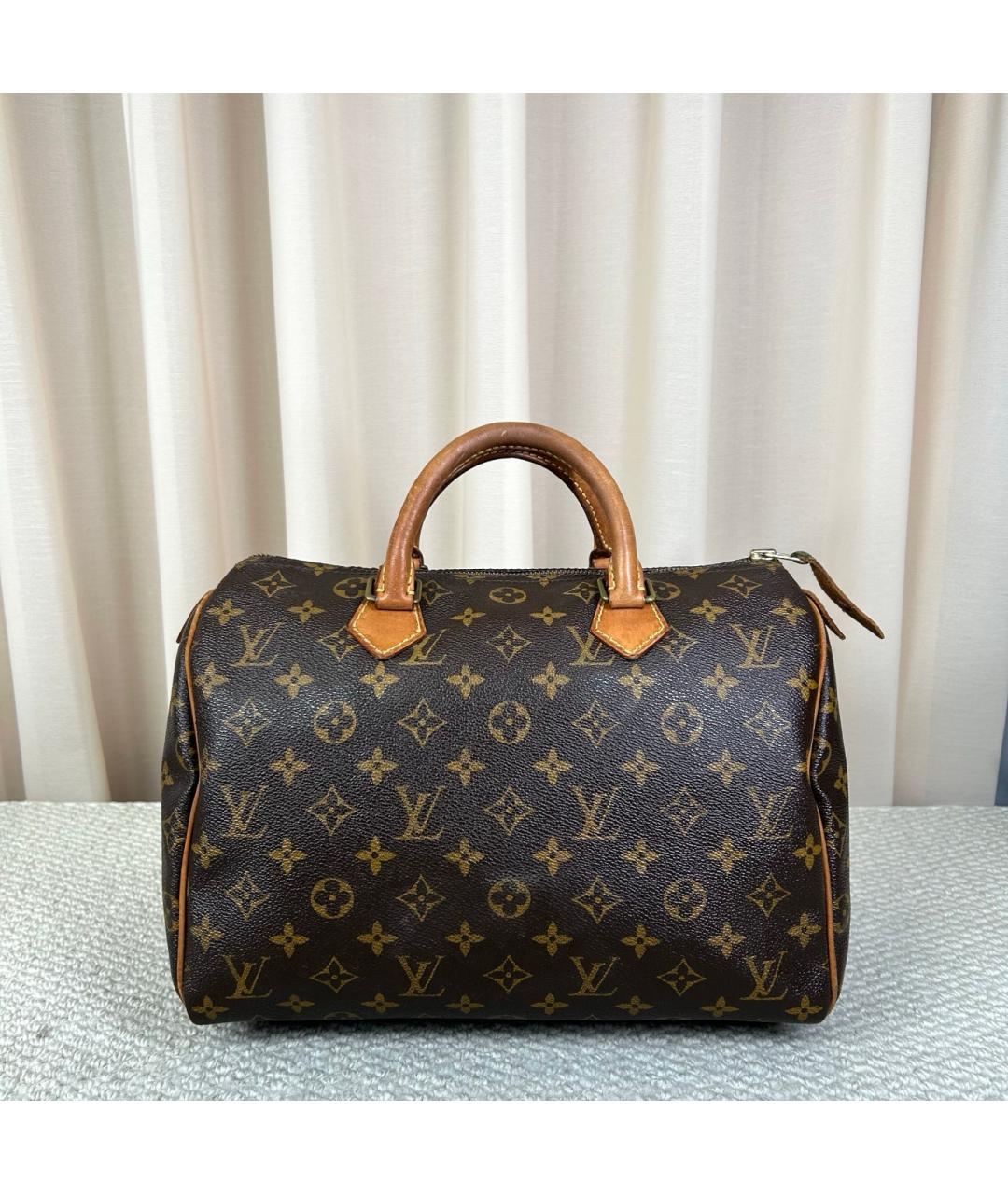 LOUIS VUITTON Коричневая сумка с короткими ручками из канвы, фото 3