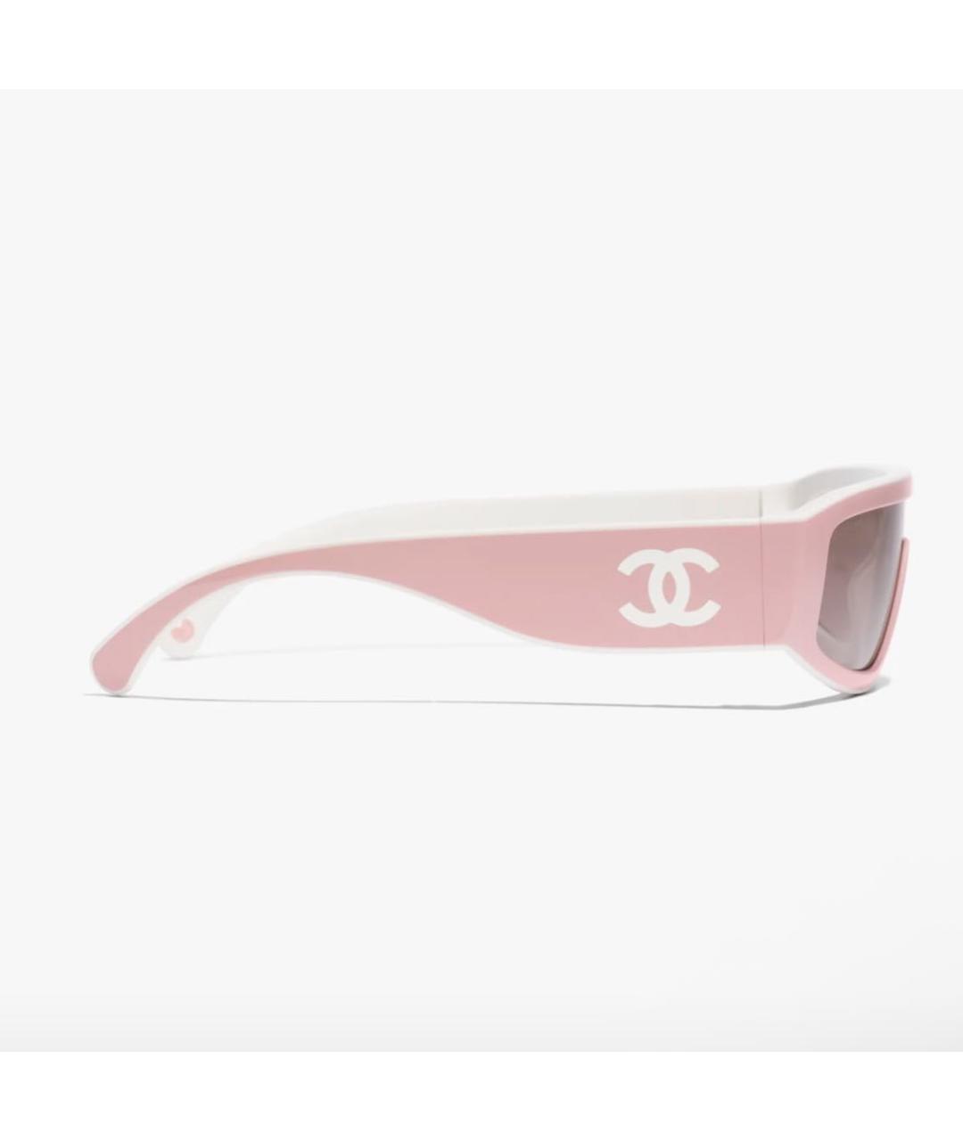 CHANEL Розовые пластиковые солнцезащитные очки, фото 3