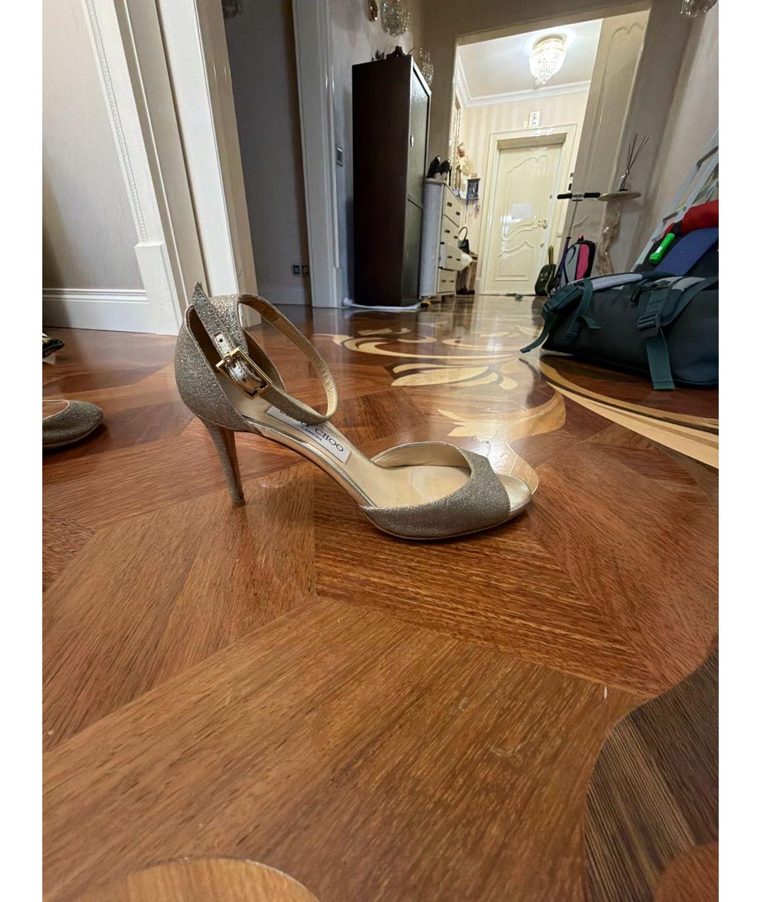 JIMMY CHOO Серебряные свадебные туфли на высоком каблуке, фото 5