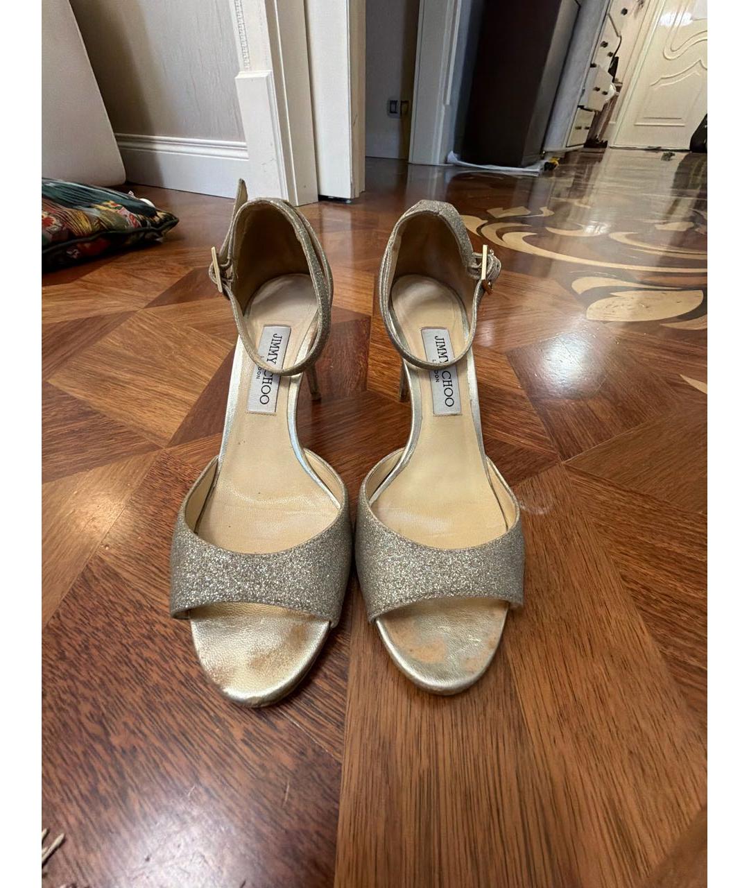 JIMMY CHOO Серебряные свадебные туфли на высоком каблуке, фото 2