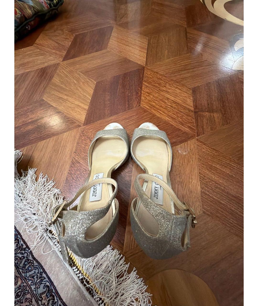 JIMMY CHOO Серебряные свадебные туфли на высоком каблуке, фото 3