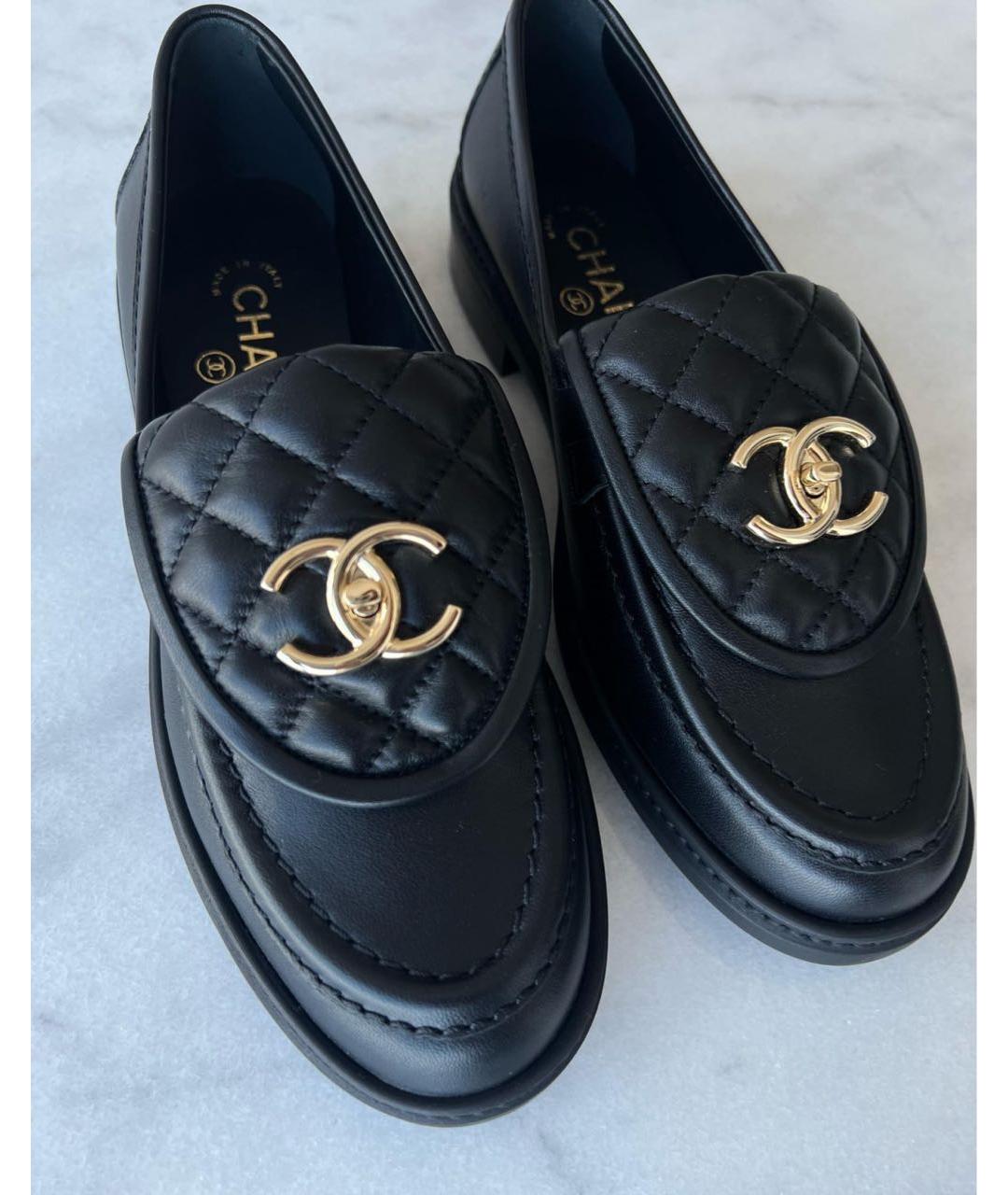 CHANEL Черные кожаные лоферы, фото 3