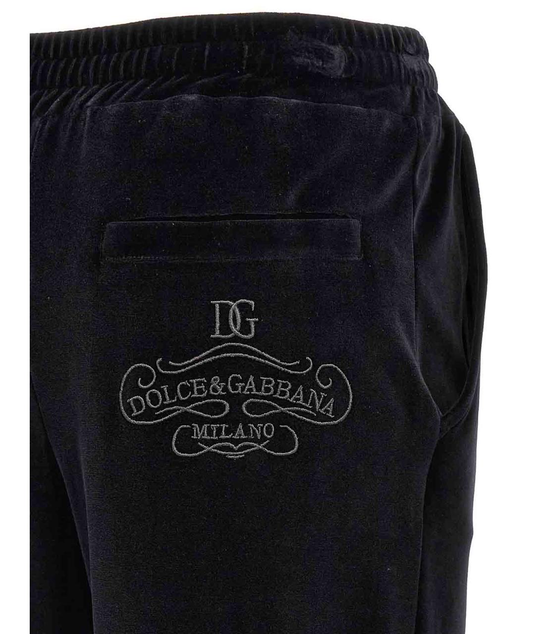 DOLCE&GABBANA Черные хлопковые спортивные брюки и шорты, фото 4