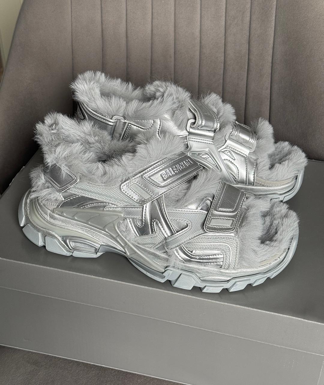 BALENCIAGA Серебряные сандалии, фото 4