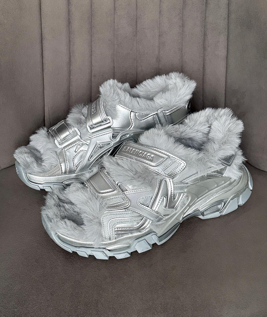 BALENCIAGA Серебряные сандалии, фото 2