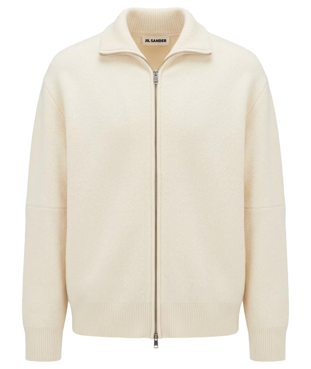 JIL SANDER Белый шерстяной кардиган, фото 1