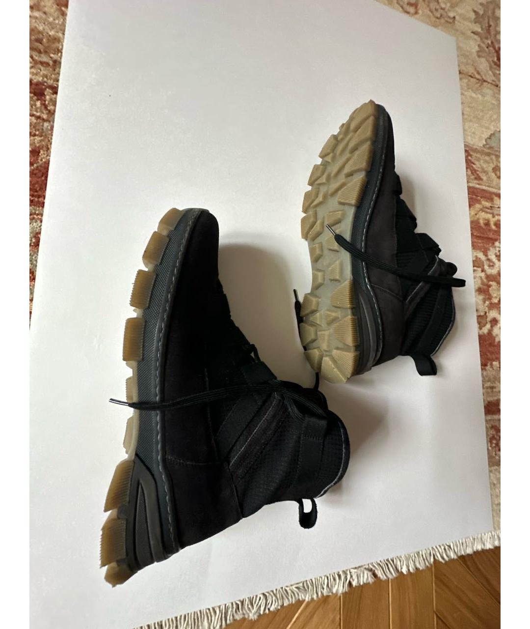 LOEWE Черные нубуковые высокие ботинки, фото 6