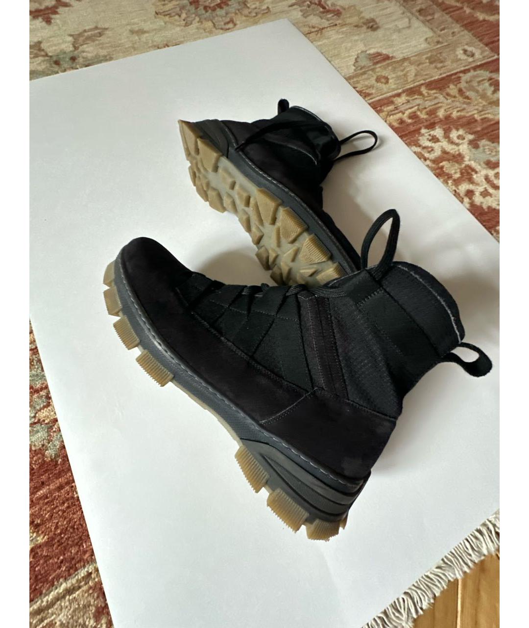 LOEWE Черные нубуковые высокие ботинки, фото 8