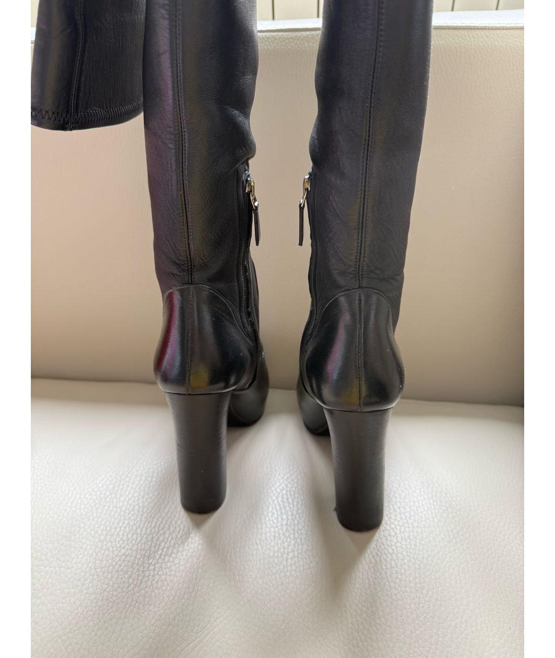 PRADA Черные кожаные ботфорты, фото 4