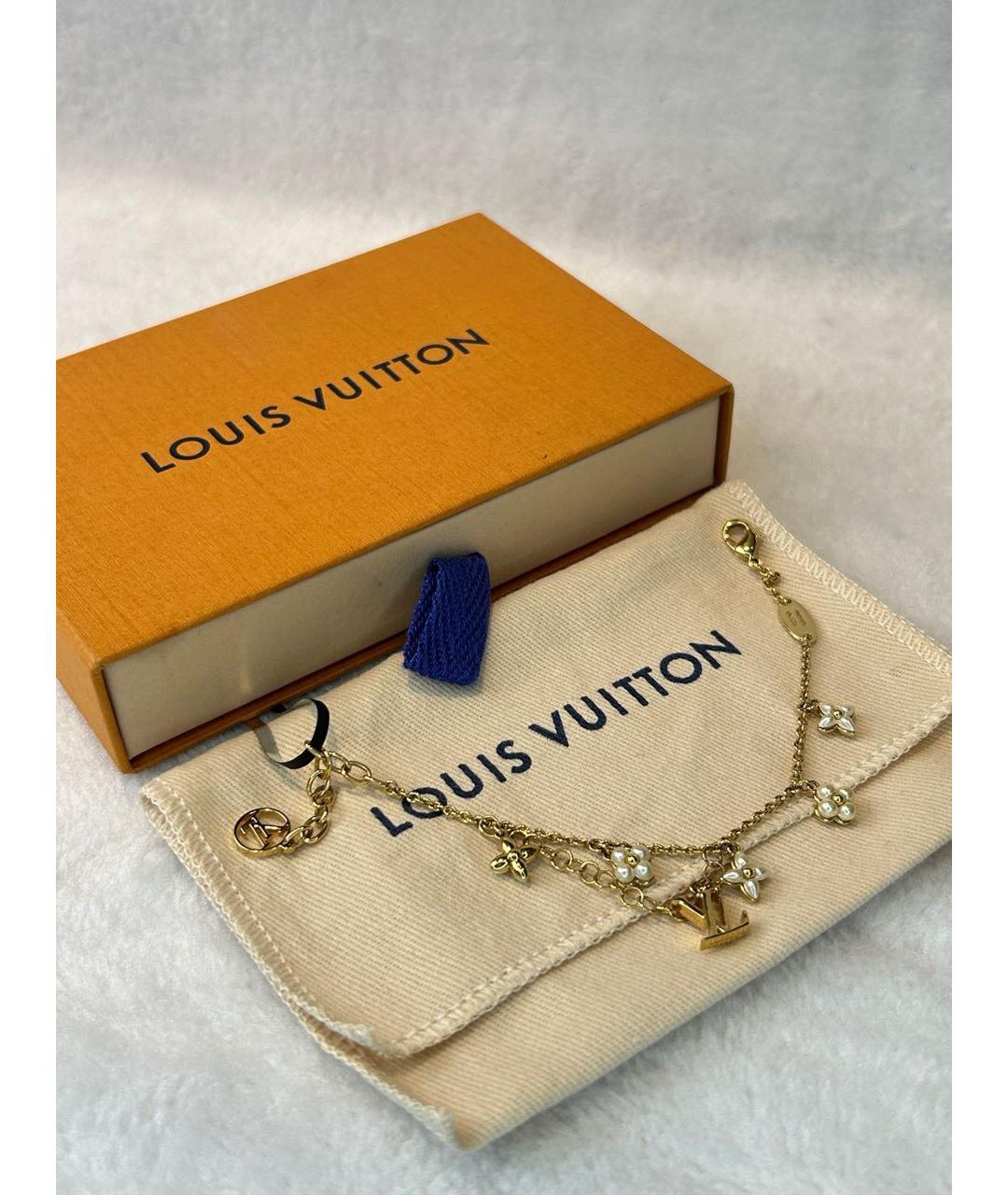 LOUIS VUITTON Золотой металлический браслет, фото 7