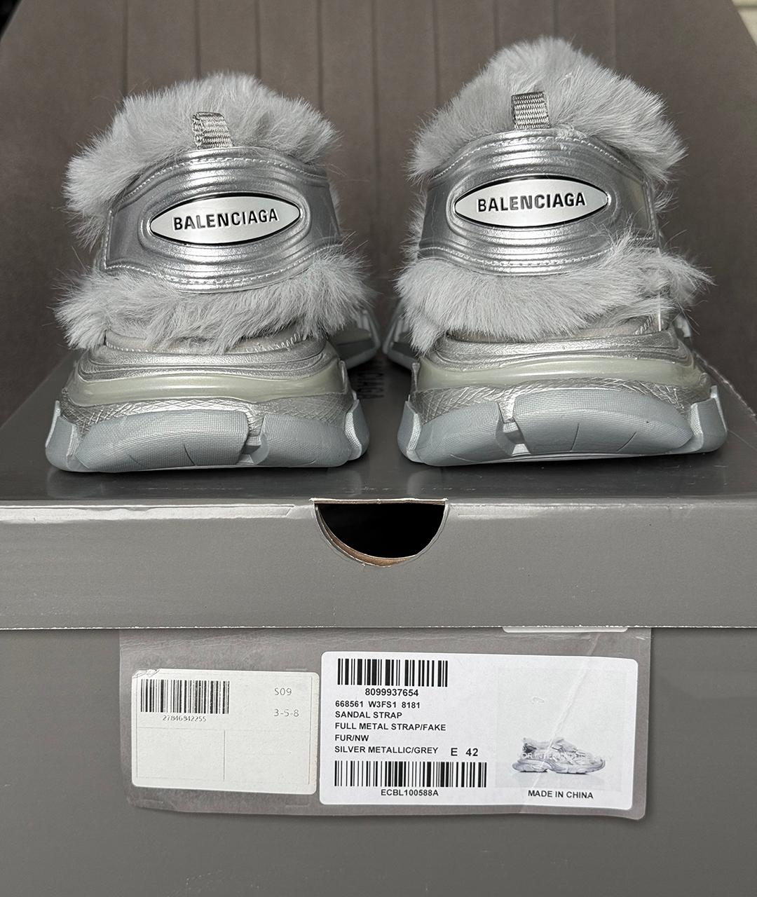 BALENCIAGA Серебряные сандалии, фото 7