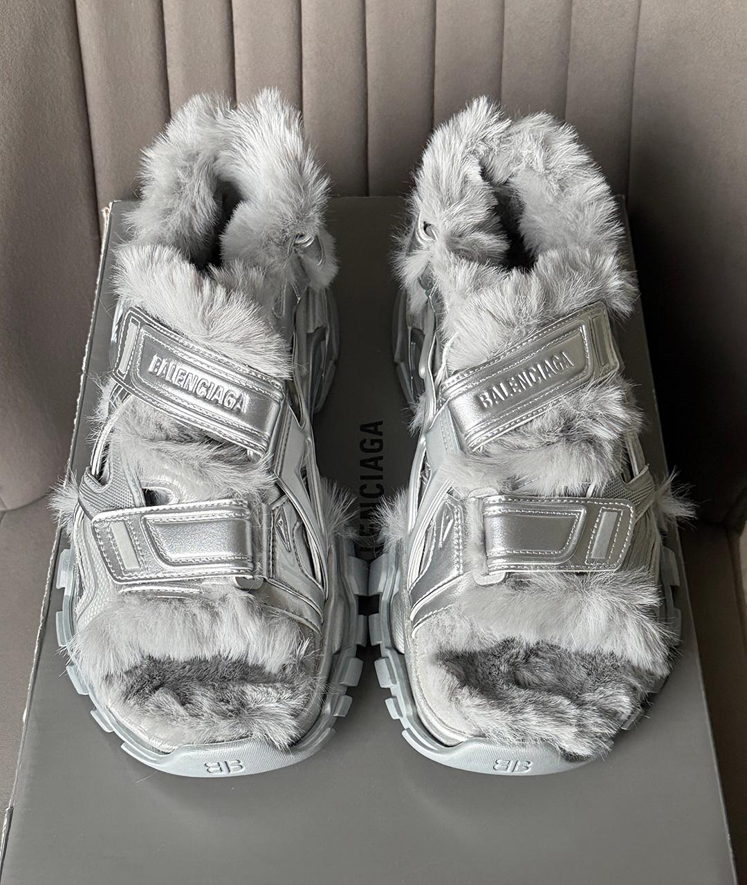 BALENCIAGA Серебряные сандалии, фото 3