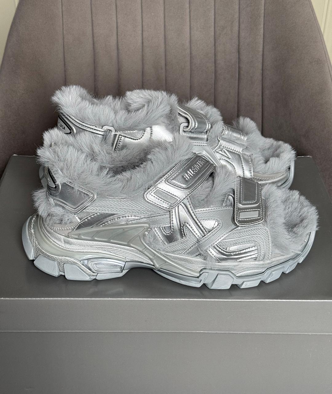 BALENCIAGA Серебряные сандалии, фото 4