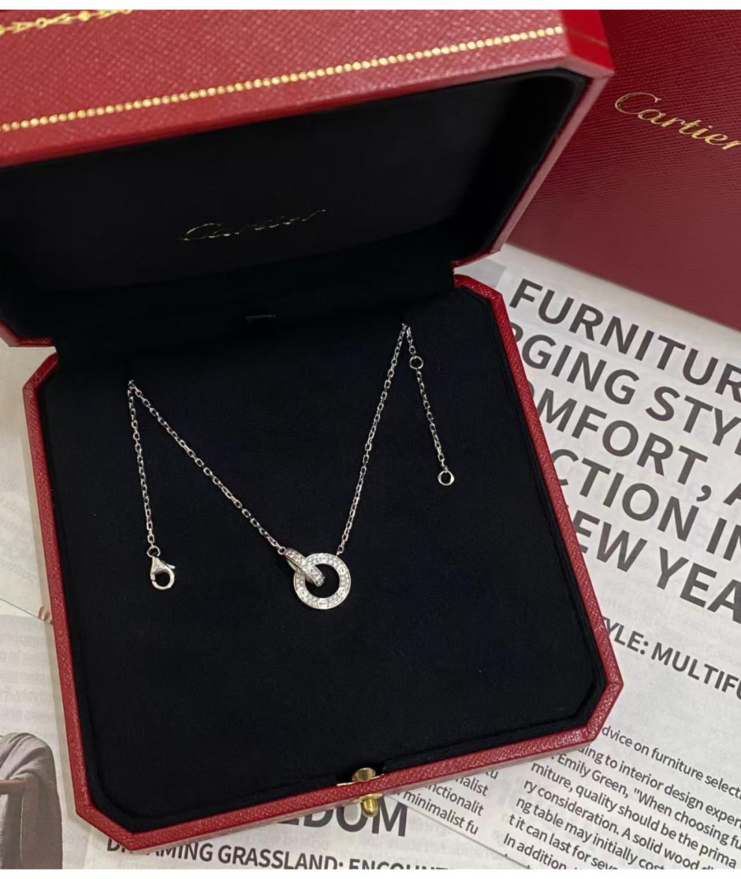 CARTIER Серебряное колье из белого золота, фото 2