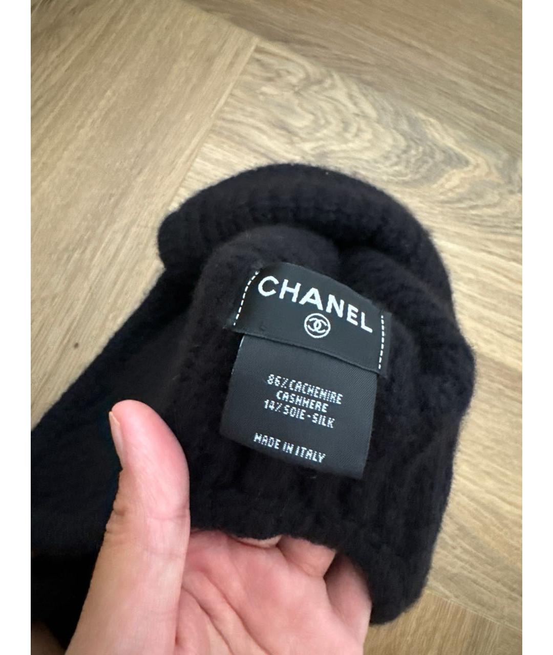 CHANEL Черная кашемировая шапка, фото 3