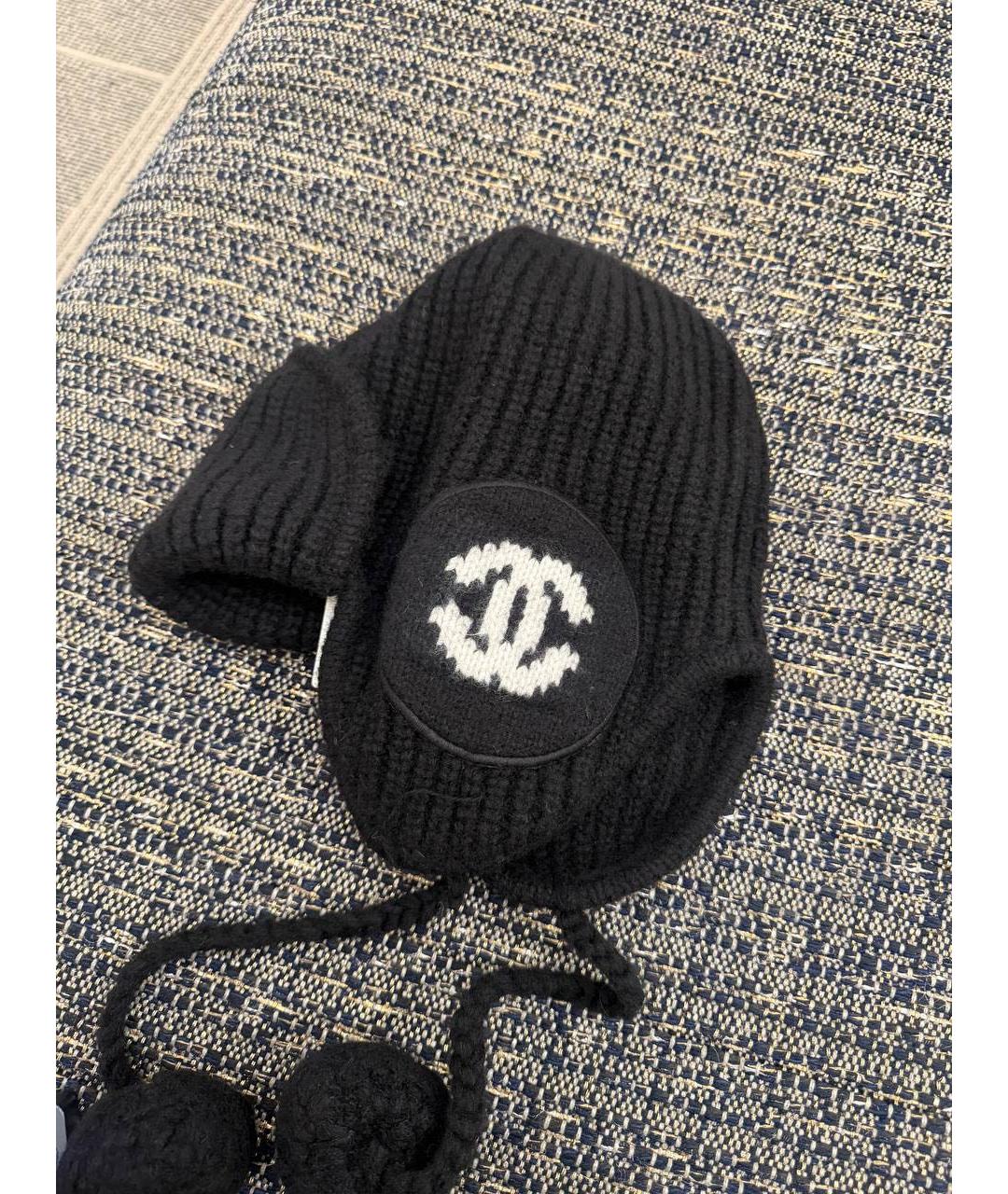 CHANEL Черная кашемировая шапка, фото 4