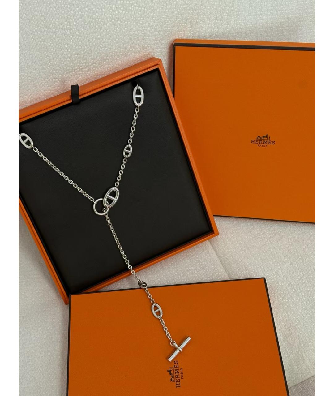 HERMES Серебряное серебряное колье, фото 2