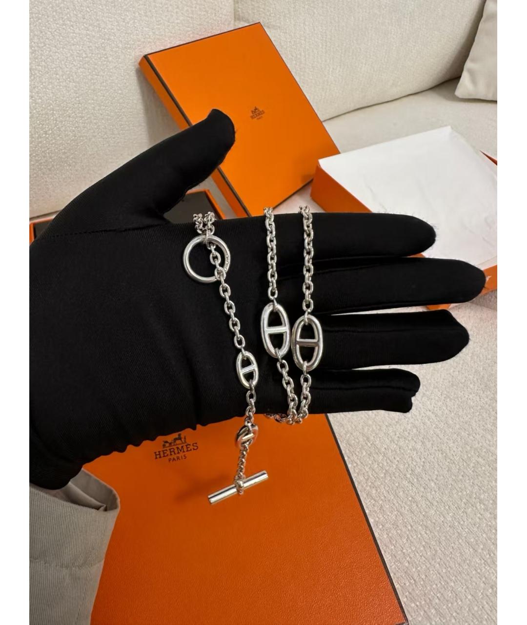 HERMES Серебряное серебряное колье, фото 3