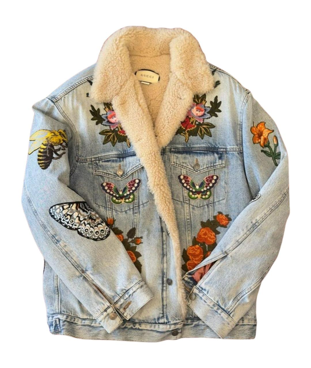 GUCCI Голубая хлопковая куртка, фото 6