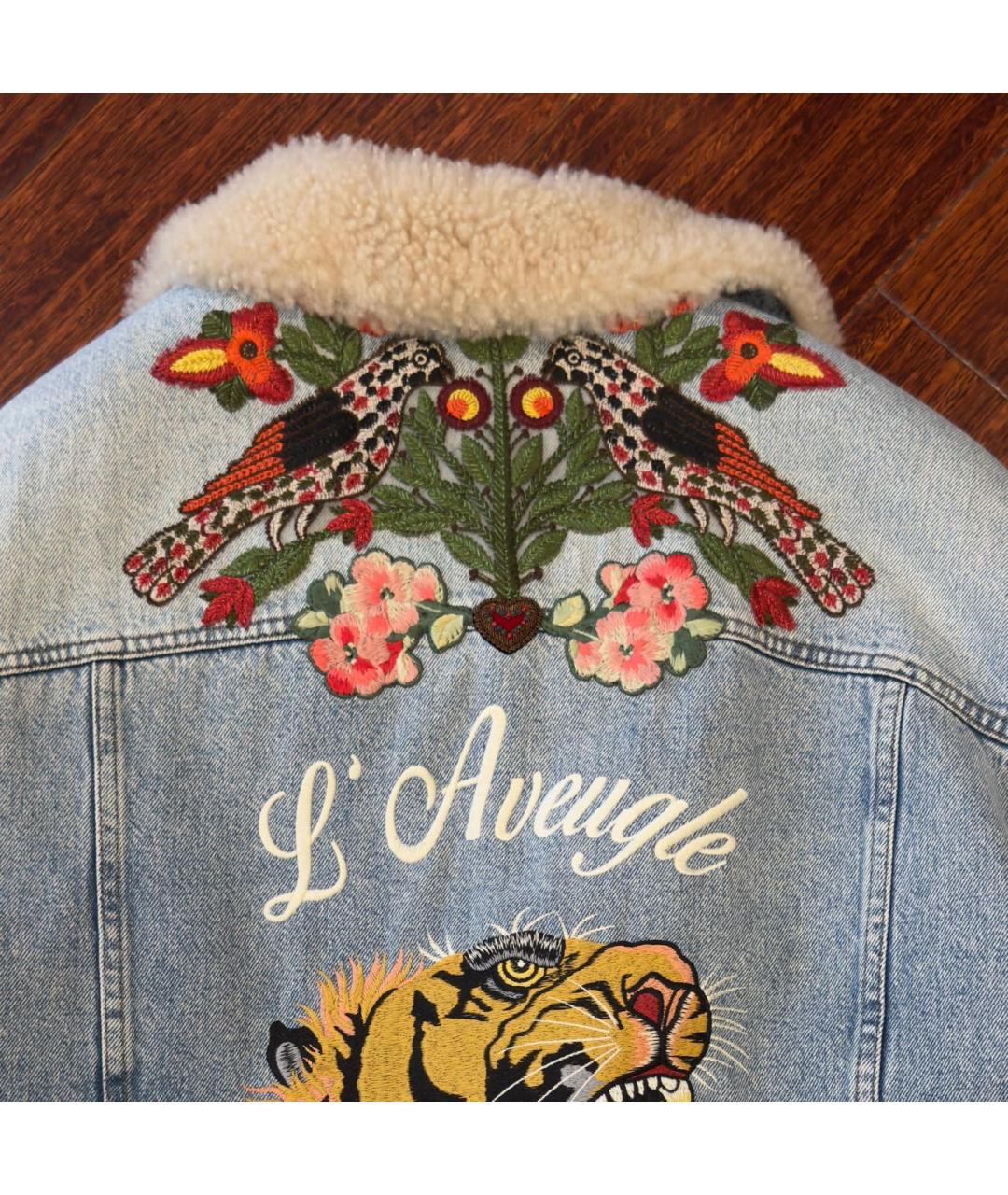 GUCCI Голубая хлопковая куртка, фото 3