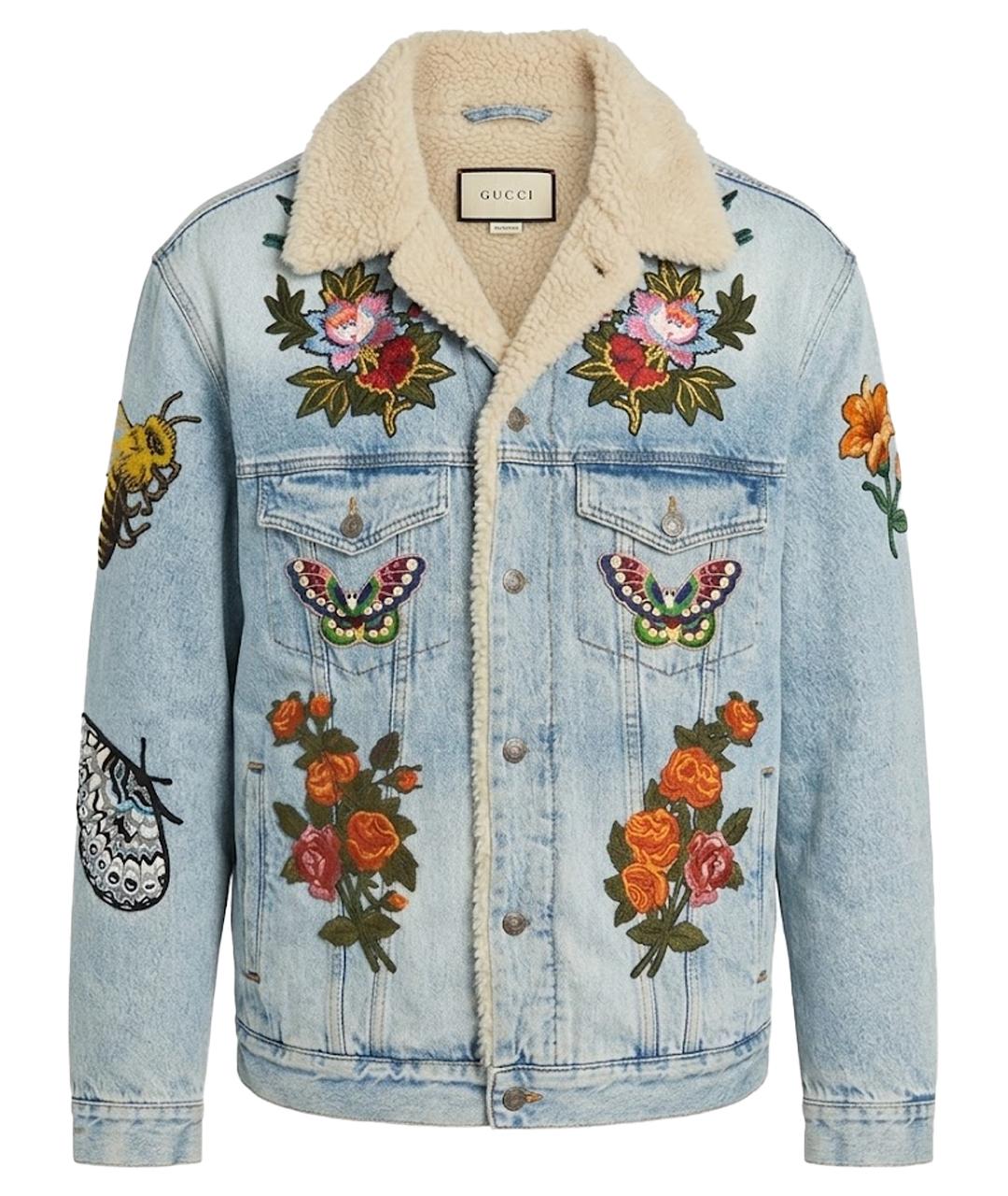GUCCI Голубая хлопковая куртка, фото 1