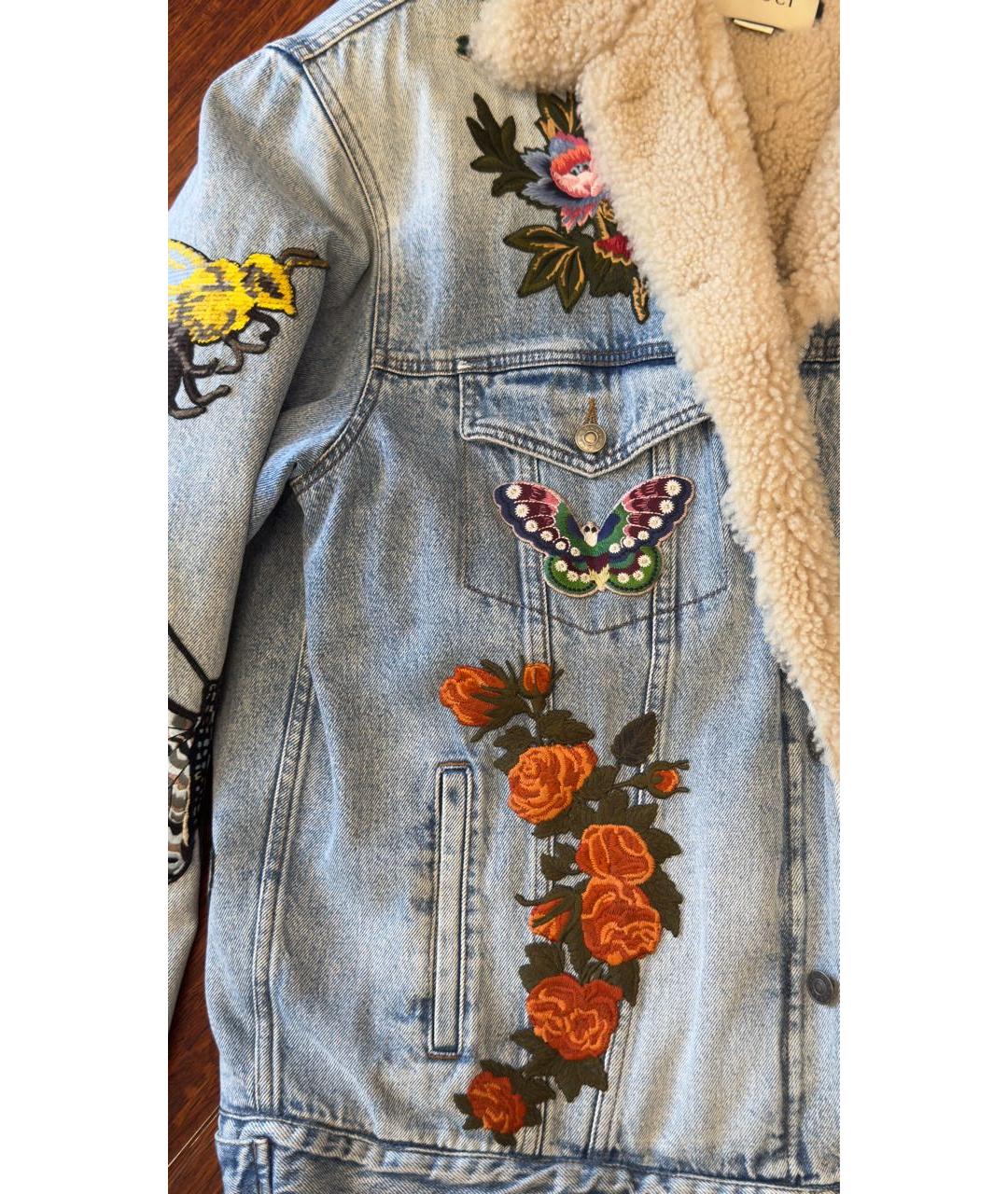 GUCCI Голубая хлопковая куртка, фото 4