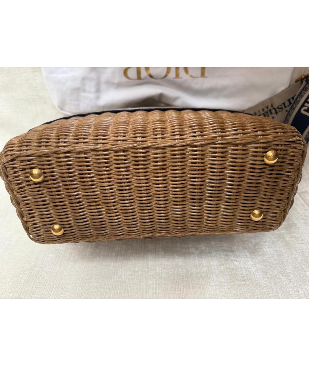 CHRISTIAN DIOR Бежевая плетеная пляжная сумка, фото 3