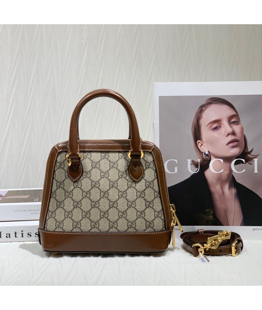 GUCCI Коричневая сумка тоут из искусственной кожи, фото 2