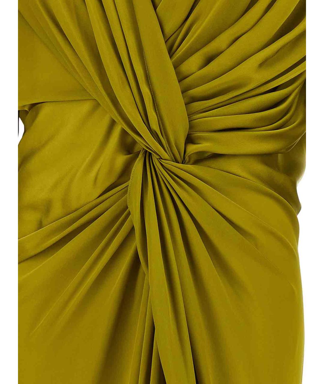BALMAIN Зеленое шелковое вечернее платье, фото 4