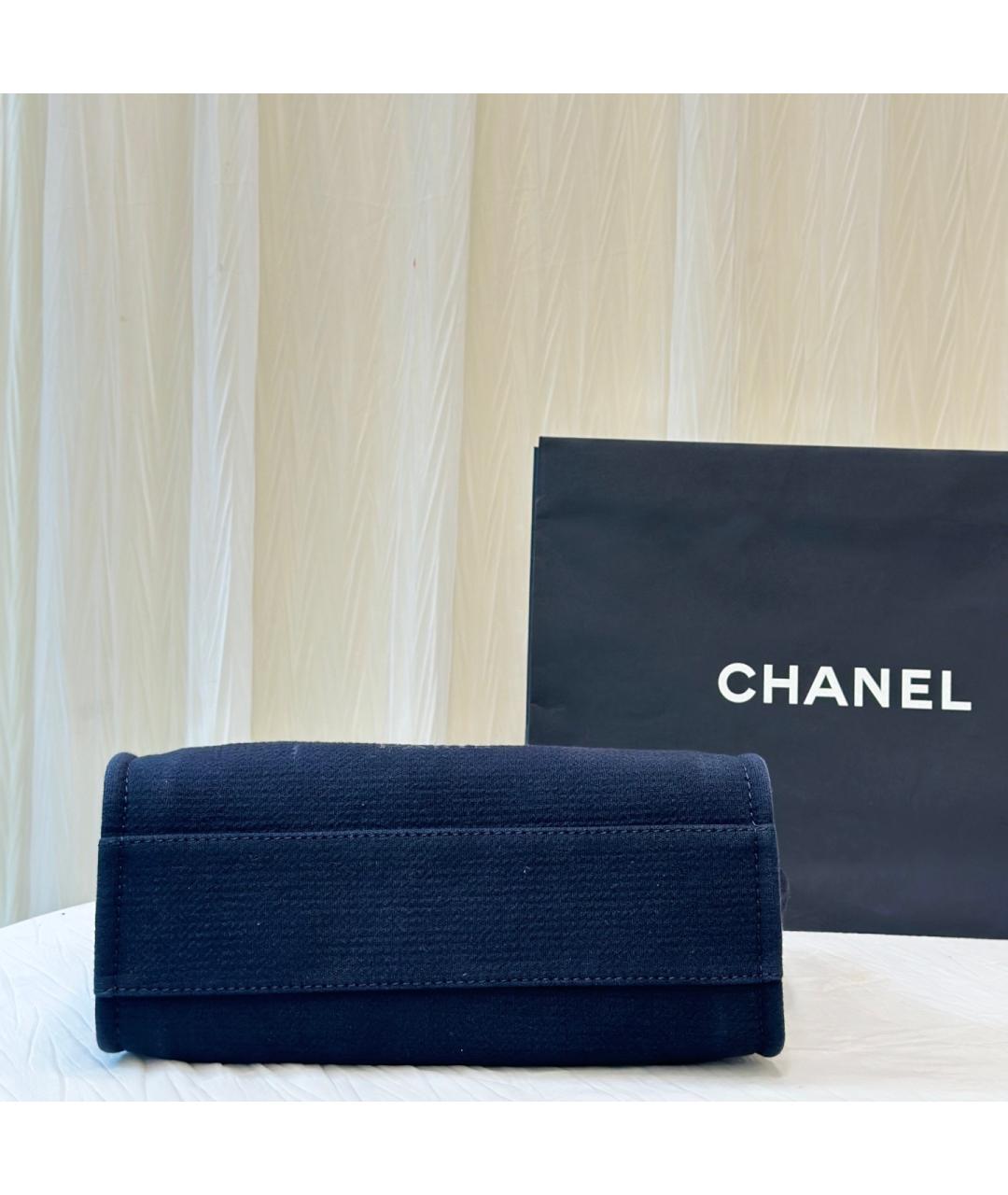 CHANEL Черная деним сумка тоут, фото 5
