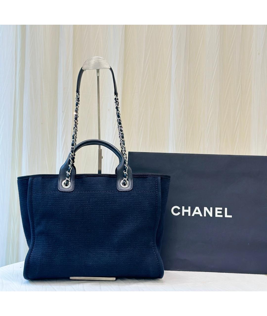 CHANEL Черная деним сумка тоут, фото 2