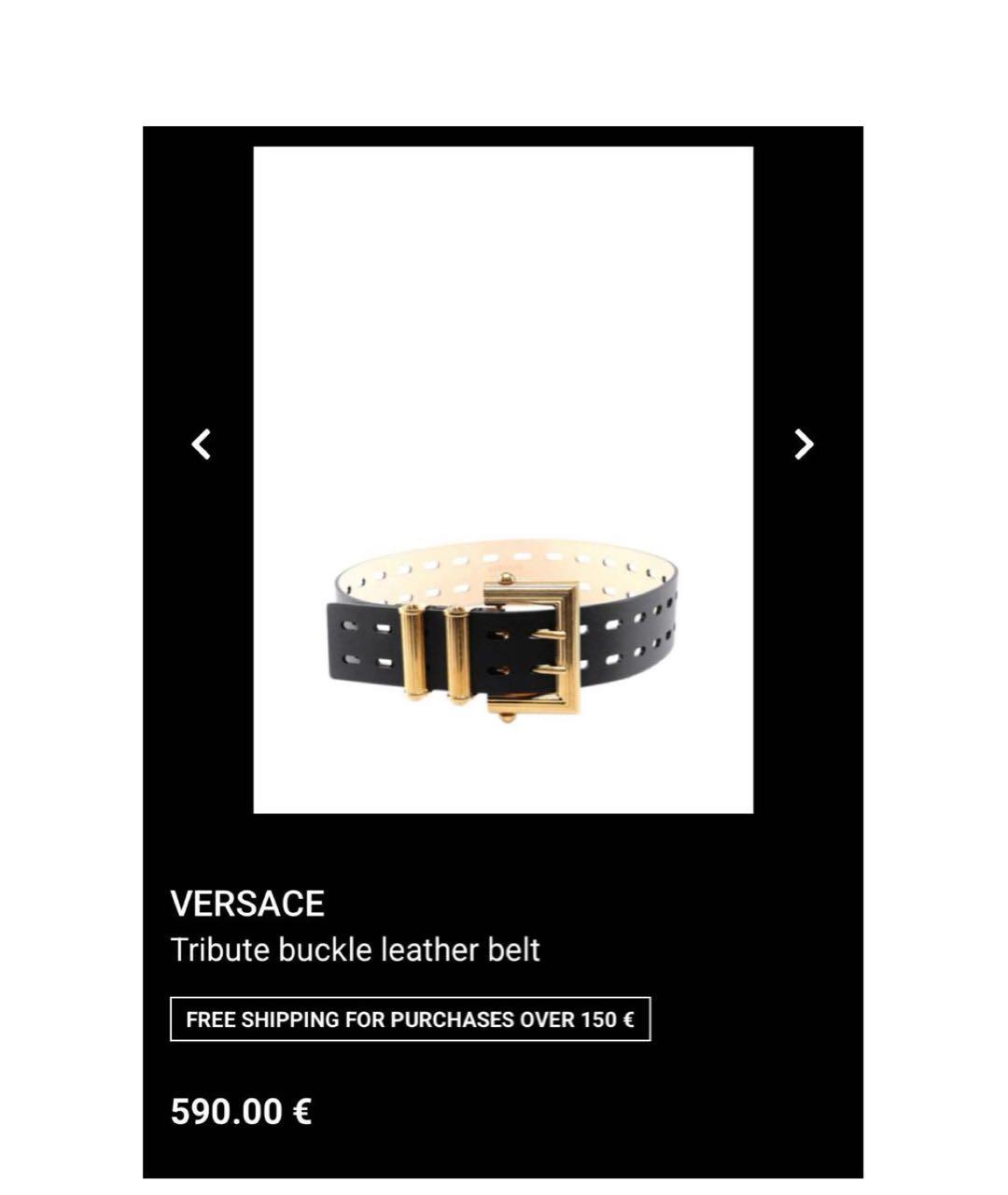 VERSACE Черный кожаный ремень, фото 7