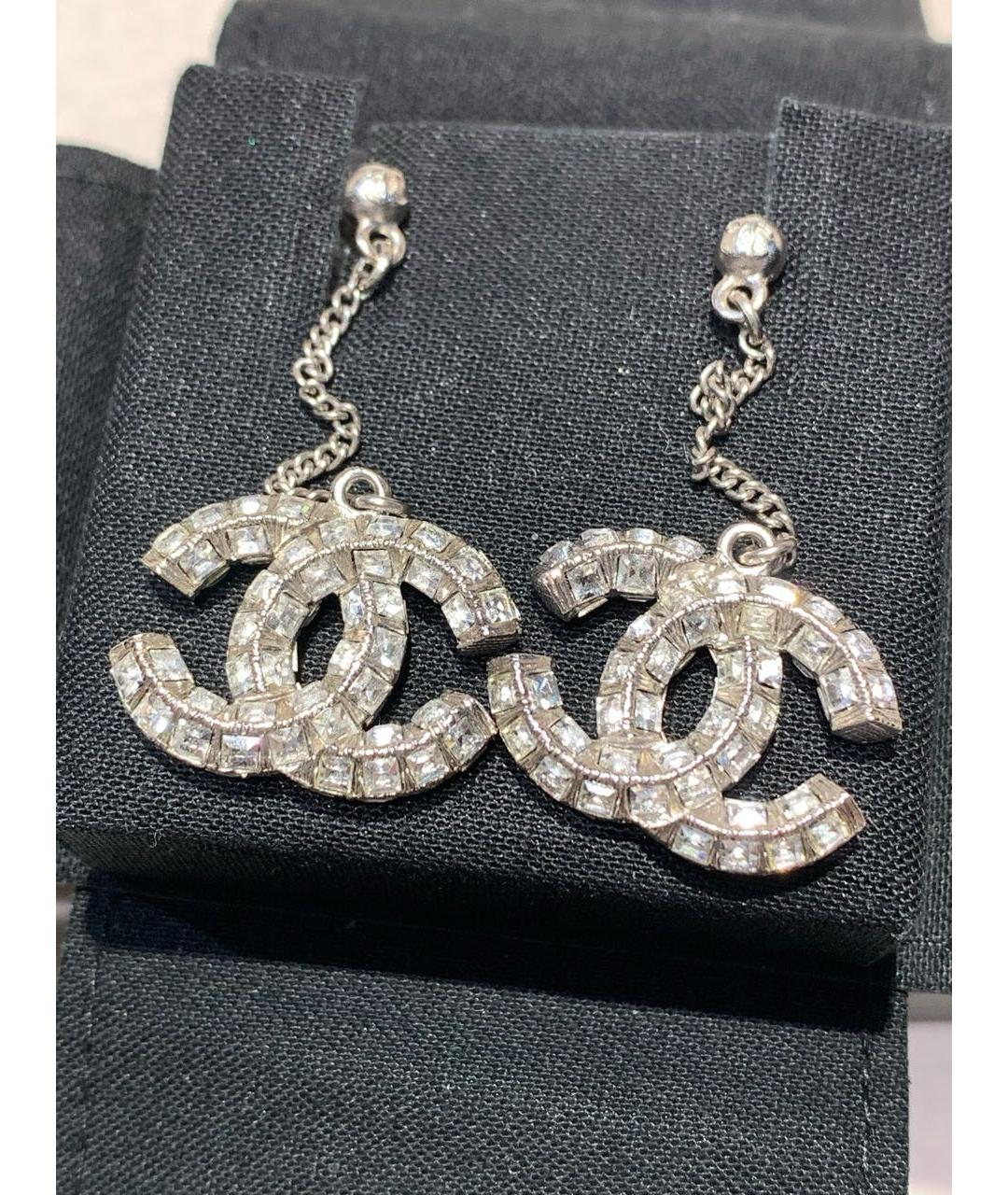 CHANEL Серебряные металлические серьги, фото 5