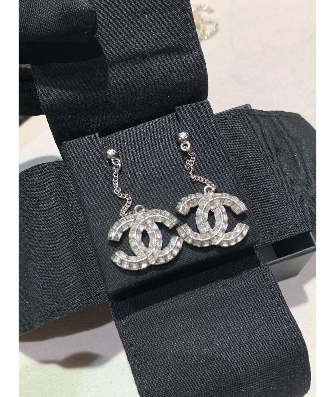 CHANEL Серебряные металлические серьги, фото 2
