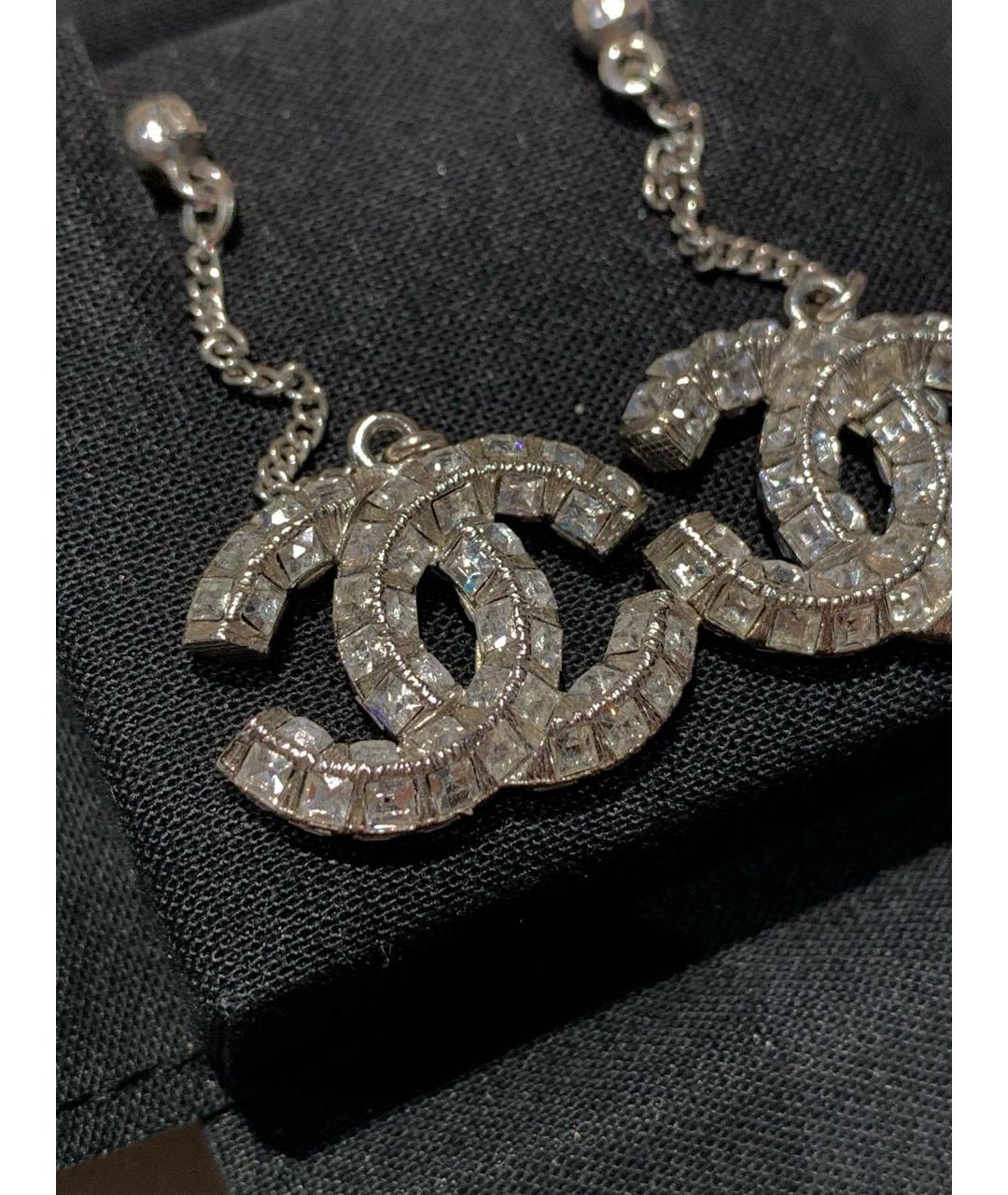 CHANEL Серебряные металлические серьги, фото 3