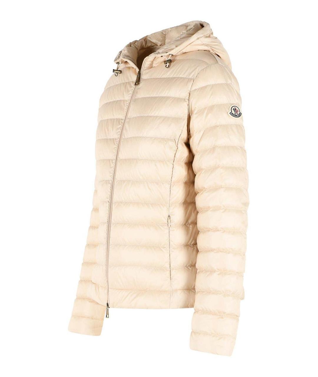 MONCLER Бежевый полиамидовый пуховик, фото 3