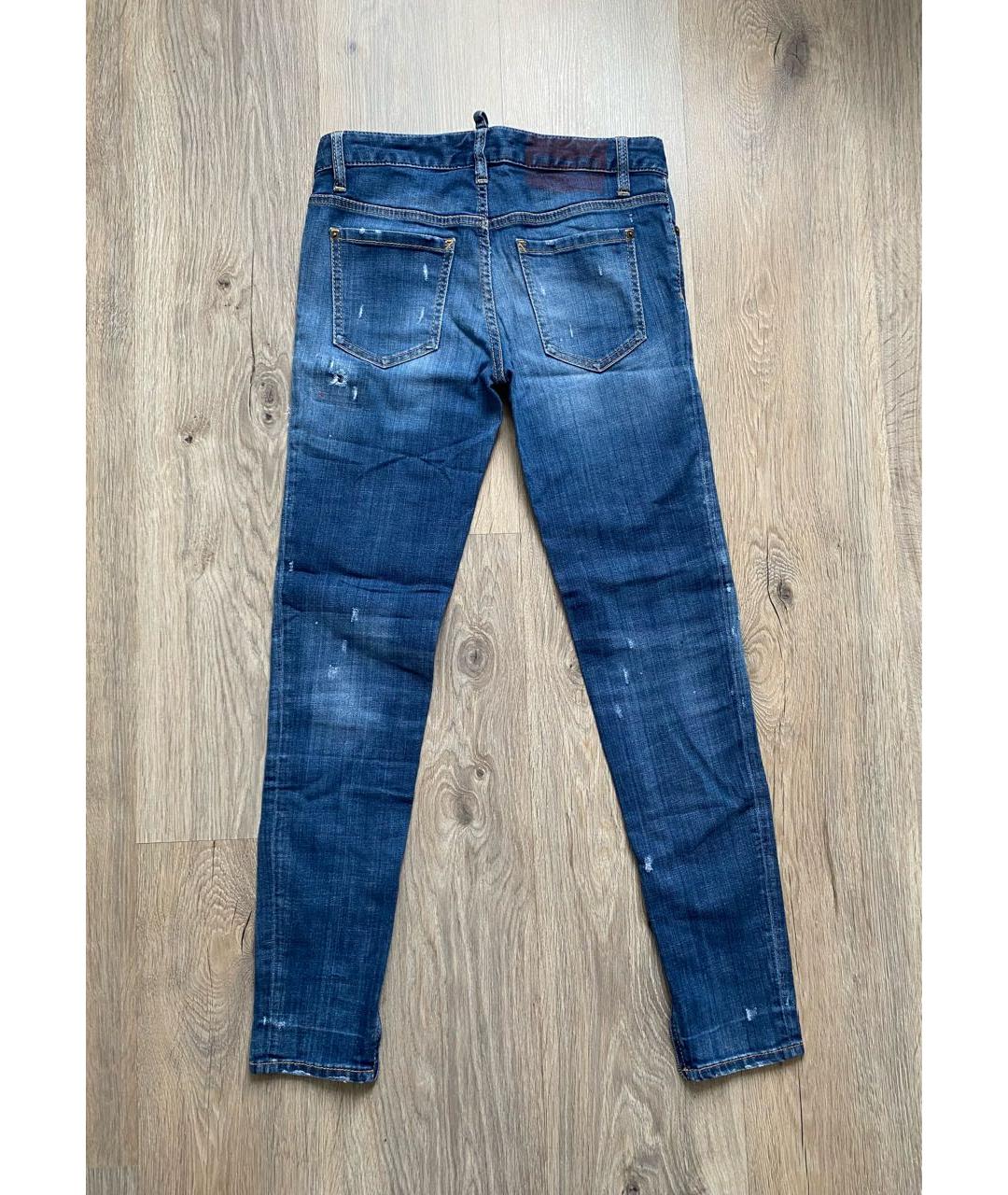 DSQUARED2 Синие хлопковые джинсы слим, фото 2