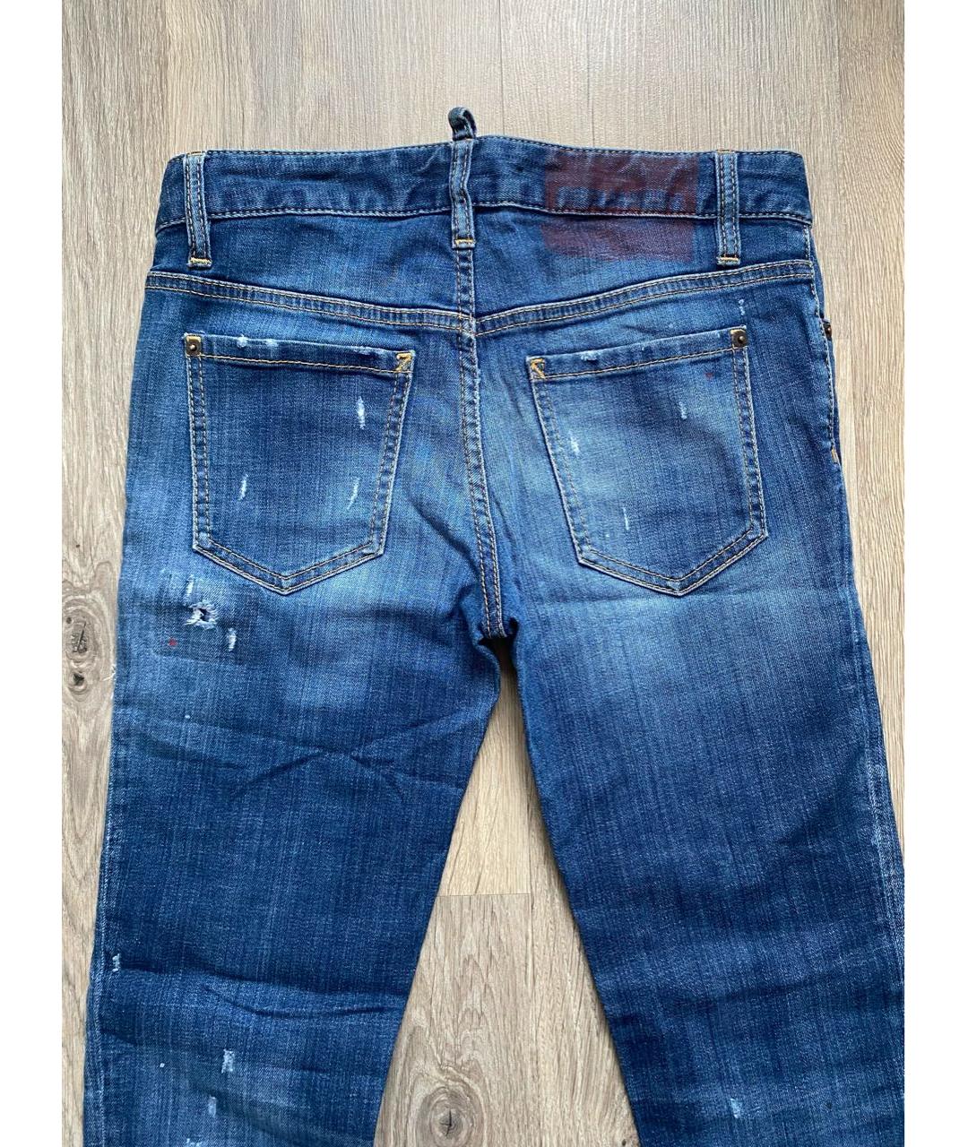 DSQUARED2 Синие хлопковые джинсы слим, фото 4