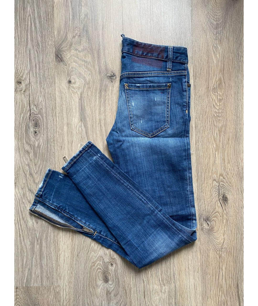 DSQUARED2 Синие хлопковые джинсы слим, фото 5