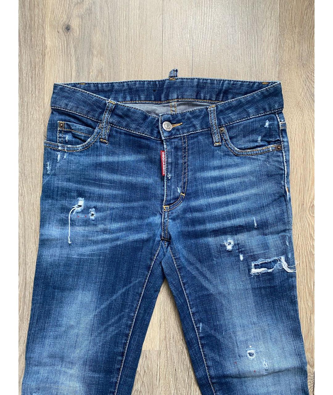 DSQUARED2 Синие хлопковые джинсы слим, фото 3