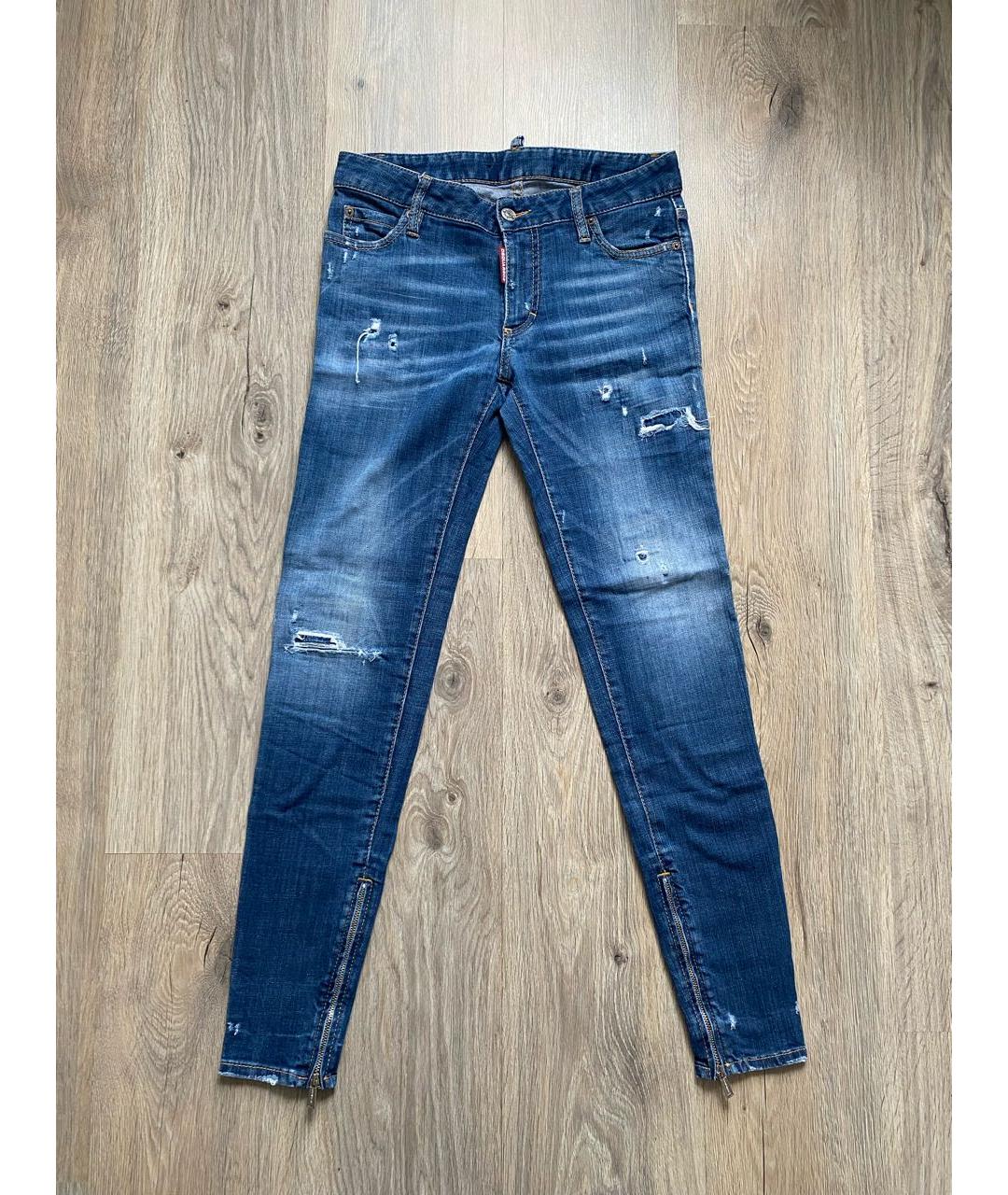 DSQUARED2 Синие хлопковые джинсы слим, фото 9