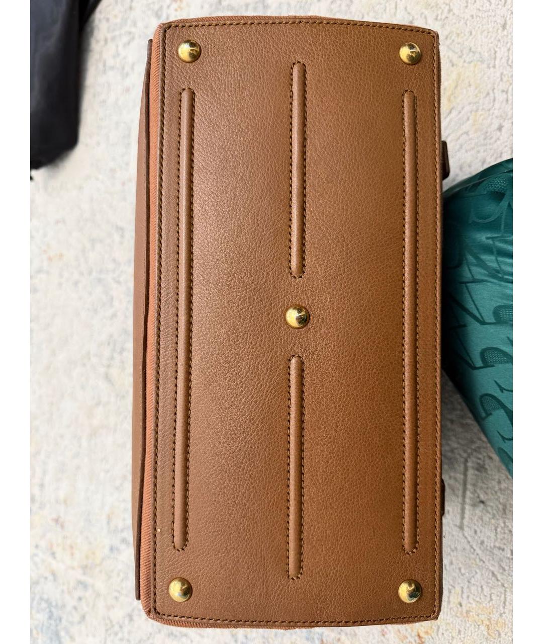 SAINT LAURENT Коричневая кожаная сумка тоут, фото 5