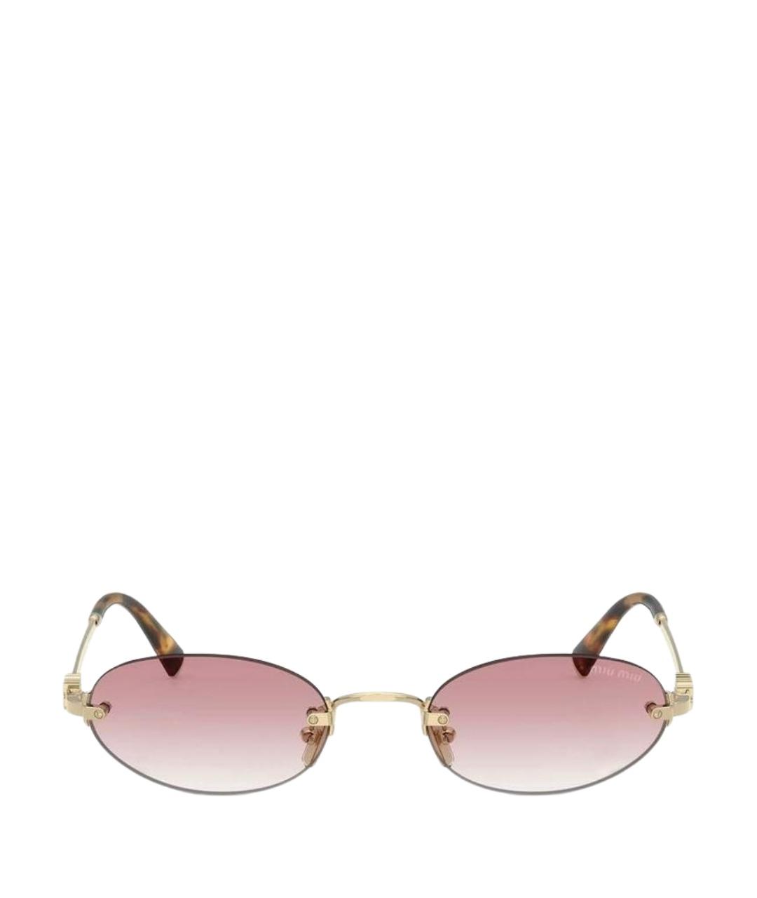 MIU MIU Розовые металлические солнцезащитные очки, фото 1