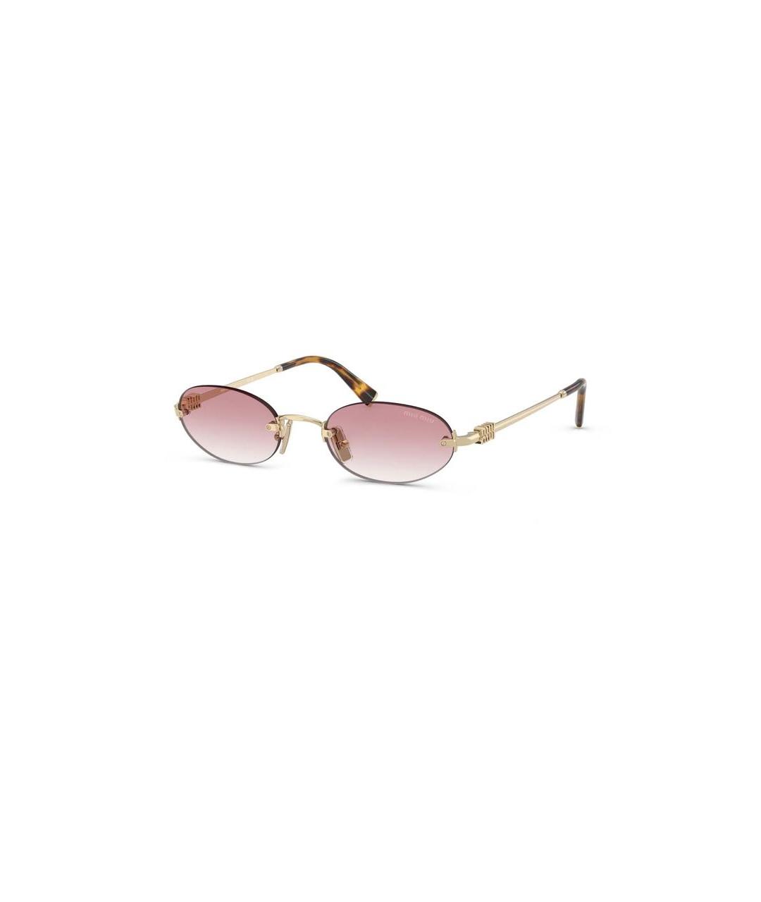 MIU MIU Розовые металлические солнцезащитные очки, фото 2