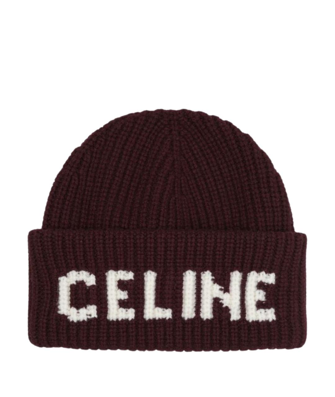 CELINE Бордовая шерстяная шапка, фото 1