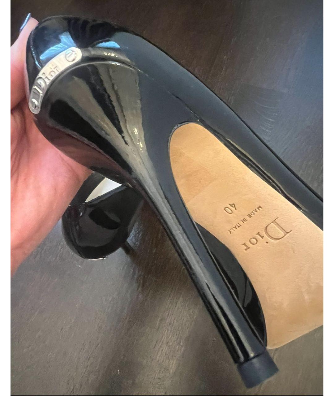 CHRISTIAN DIOR Черные кожаные туфли, фото 2