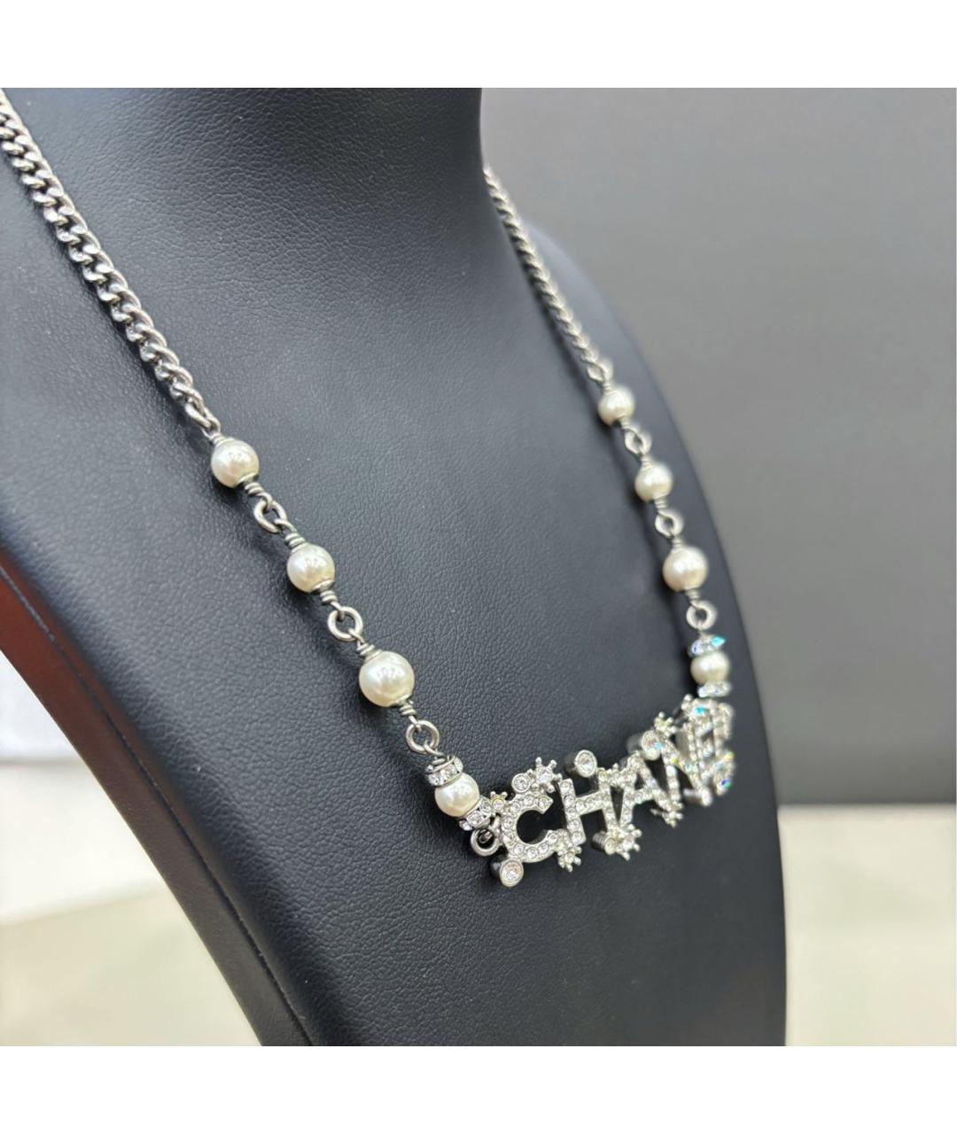 CHANEL Серебряное металлическое колье, фото 4