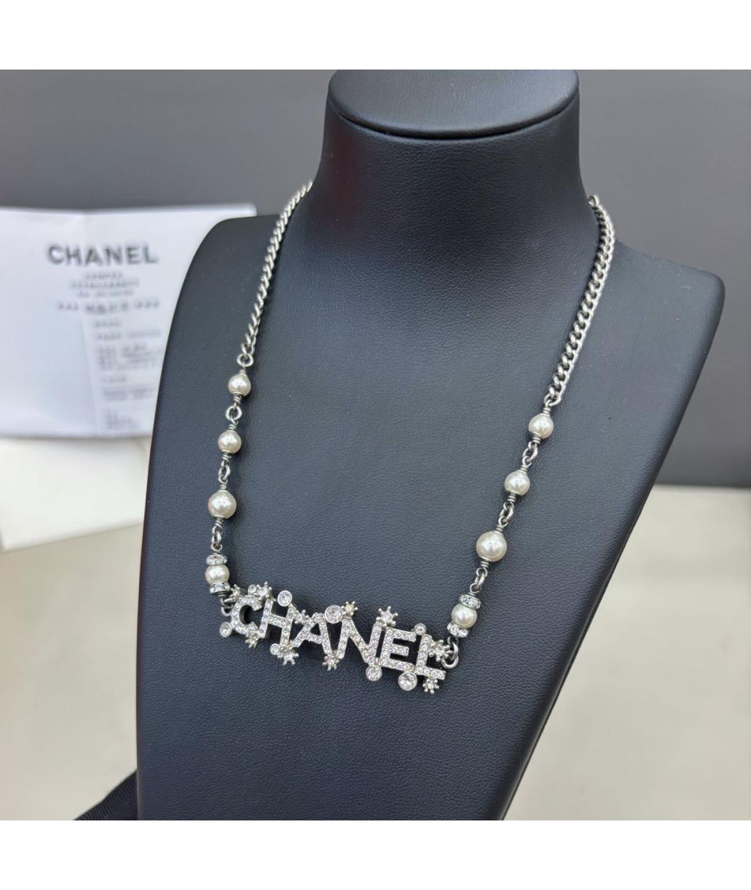 CHANEL Серебряное металлическое колье, фото 2