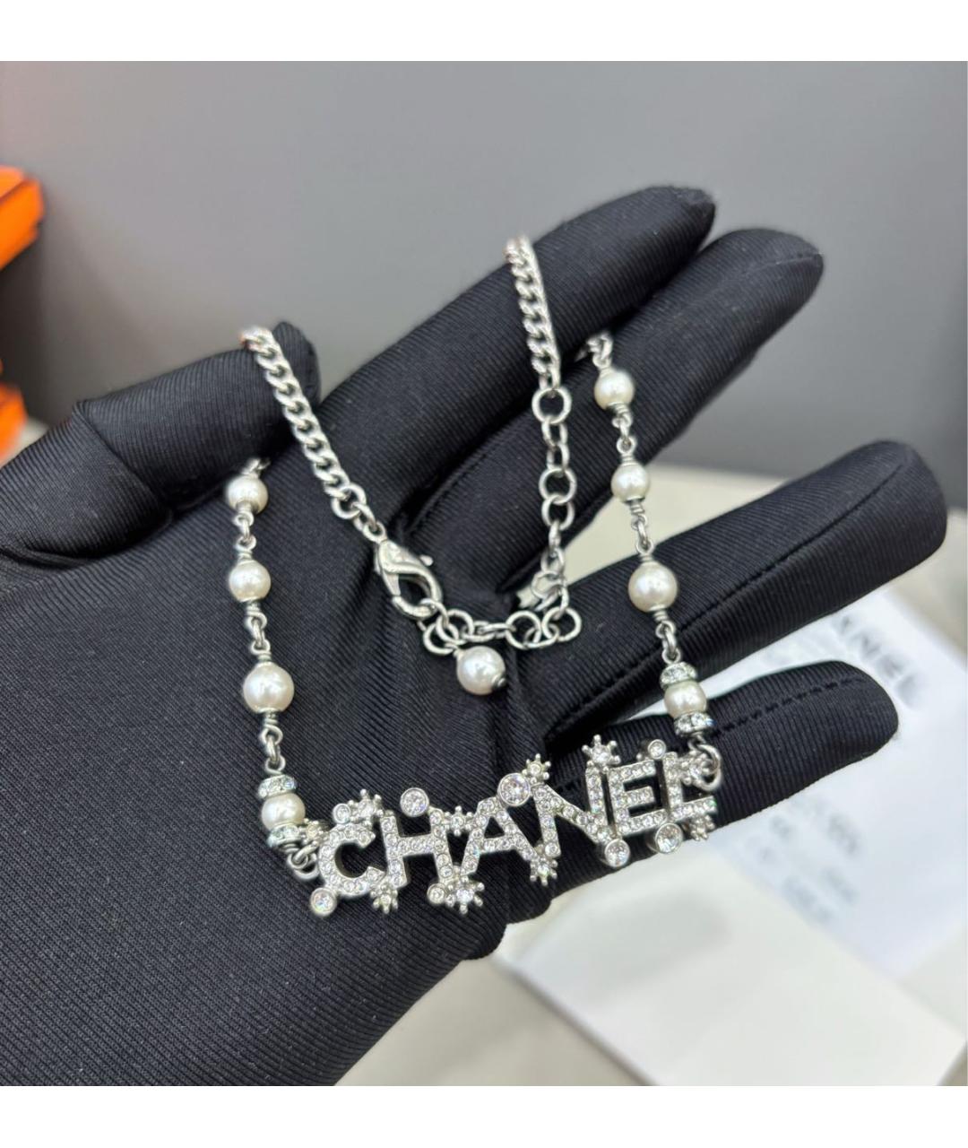 CHANEL Серебряное металлическое колье, фото 5