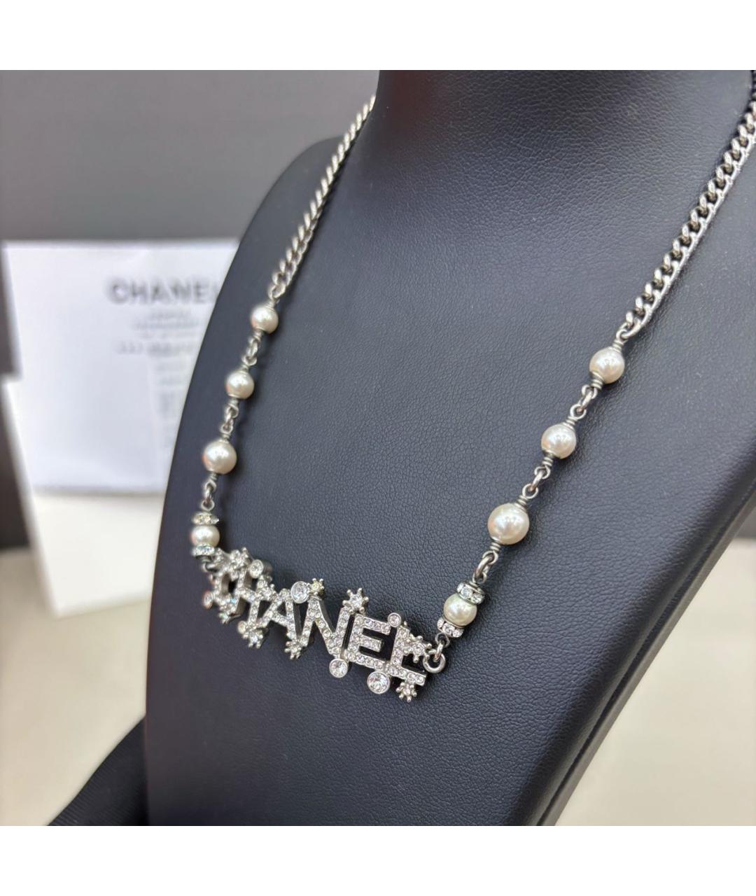 CHANEL Серебряное металлическое колье, фото 3